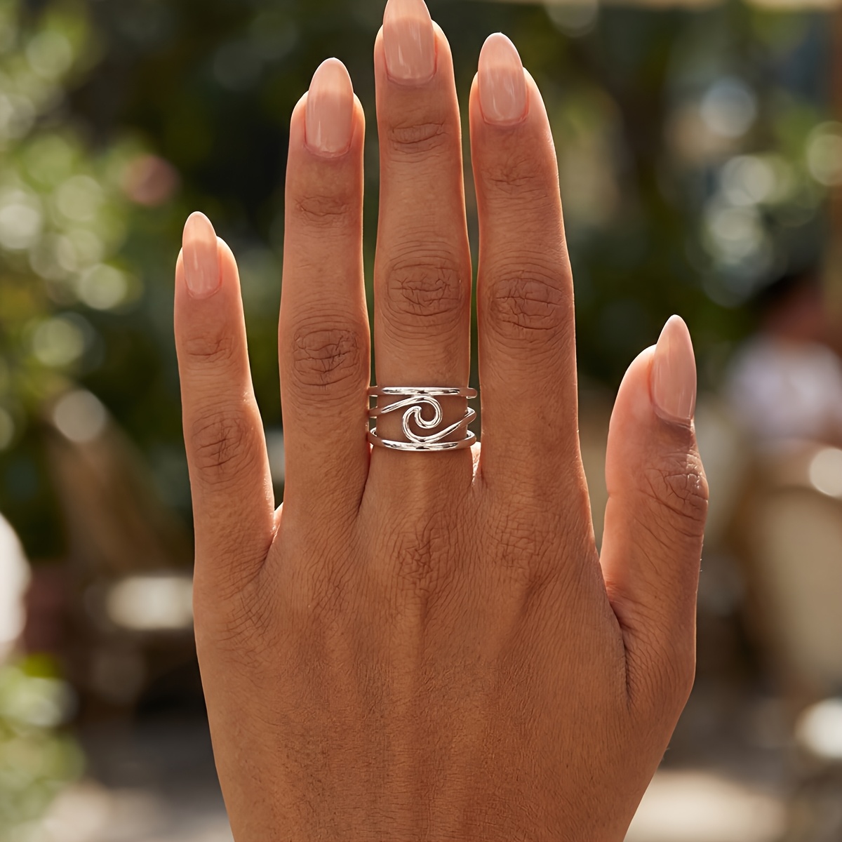 Women's Small Mouse Loop Open-Front Ring, Everyday Fashion